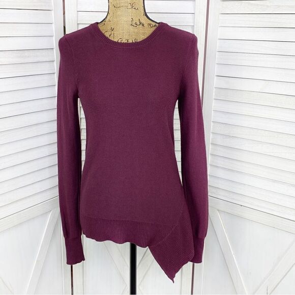 The Limited Sweater Asymmetrical Hem Pullover Tunic Maroon Size Small - Picture 1 of 12